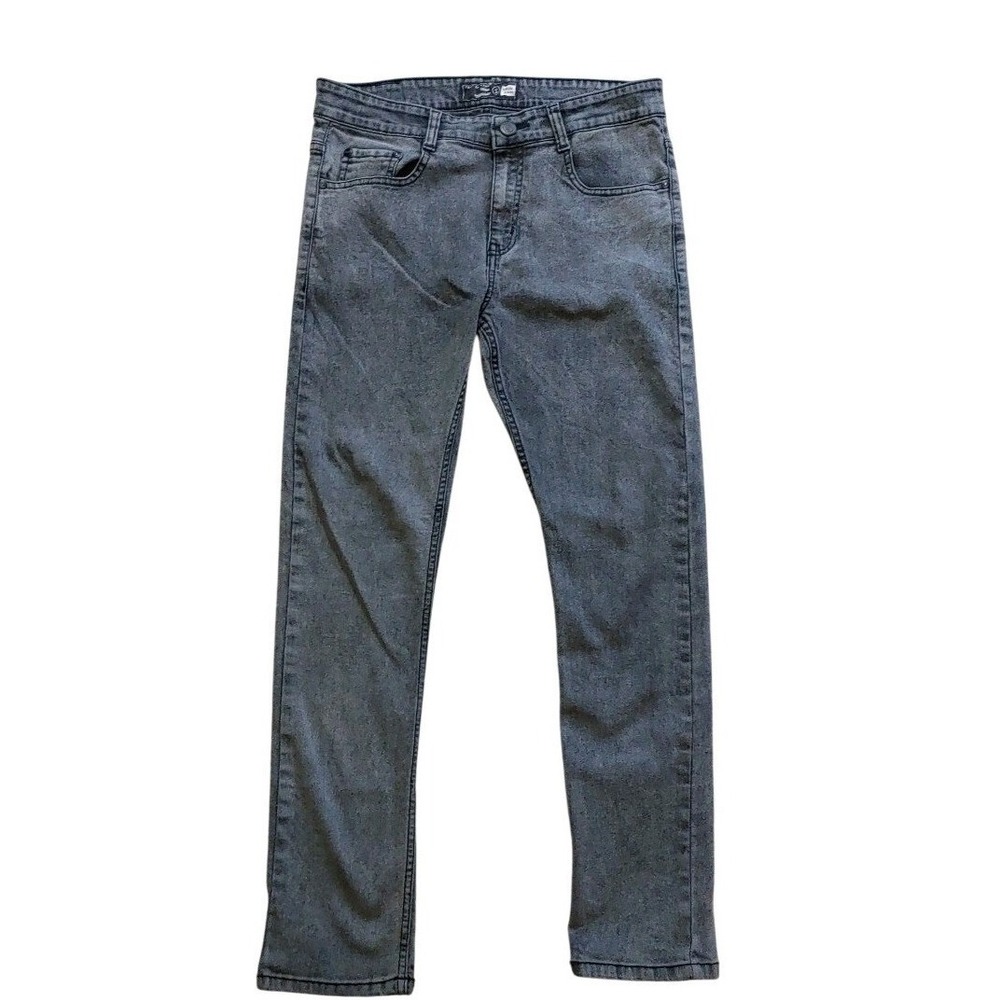 Mens Test of Time Slim Fit Black Cloud Washed Jeans Stretch Skater 32W/30L Punk